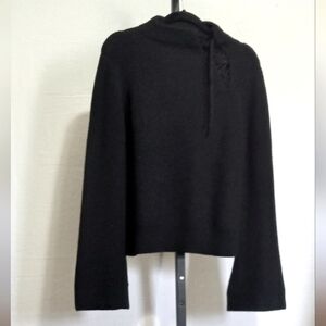 Black Women's Lightweight Open-Back Sweater